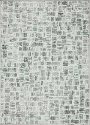 Eco-Washable Green Rug Abstract Design