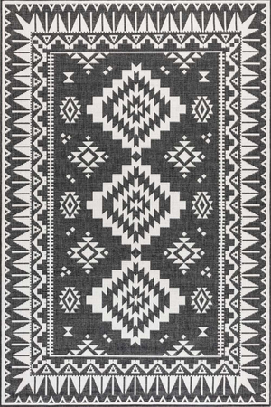Dynamic Indoor & Outdoor Reversible Black Rug