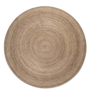 Braided Jute Rug Round Rangpur Natural Grey Brown