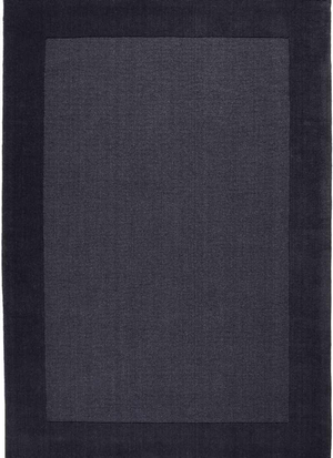 Bordered Dark Grey Rug – Handmade