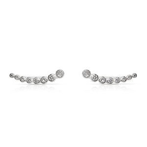 Signature Silver Rubover CZ Climber Earrings