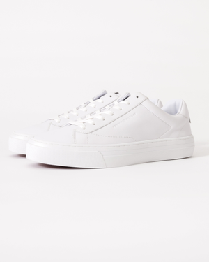 Tommy Hilfiger Premium Dress Nappa Leather Mens Cupsole Trainers - White