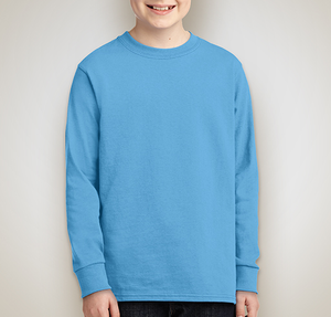 Port & Company Youth Core Cotton Long Sleeve T-shirt - Aquatic Blue