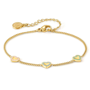 Fairy Icons Gold Plated Enamel Heart Bracelet