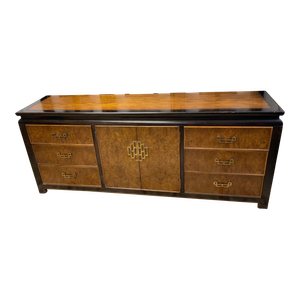 Circa 1970 Burlwood/Laquer Chinoiserie Chest of Drawers Century Furniture Chin Hua by Raymond K Sabota