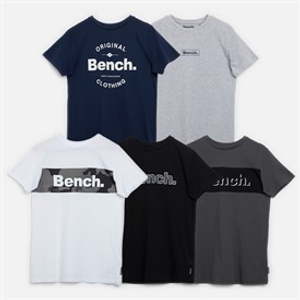Bench Boys Commell Five Pack T-Shirts Gid Grey/Black/White/Navy/Dark Grey