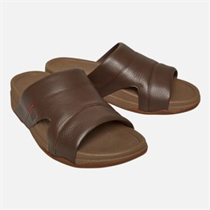 FitFlop Mens Freeway Pool Sliders Chocolate Brown