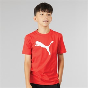 Puma Boys Essentials Cat Logo T-Shirt For All Time Red