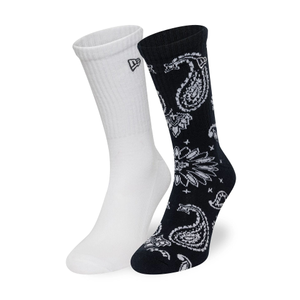 New Era Paisley Multi 2 Pack Crew Socks