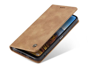 CaseMe Slim Synthetic Leather Wallet Case with Stand for Samsung Galaxy A26 - Tan