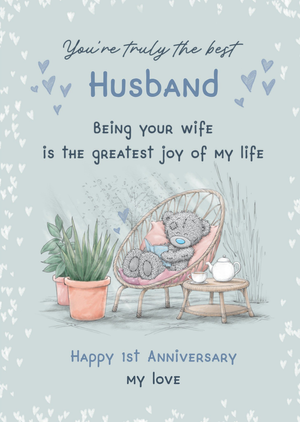 Tatty Teddy Youâ€™re Truly The Best Husband Happy 1st Anniversary Card