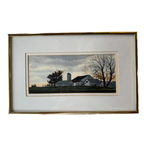 Original Watercolor Painting by Robert O’Connor Farmhouse Farm