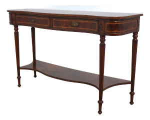 Jonathan Charles Mahogany Serpentine Inlaid Console Table