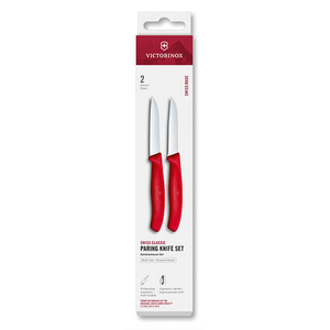 Victorinox Swiss Classic Red 8cm Serrated/Straight 2 Piece Paring Knife Box Set