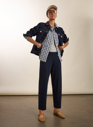 Billie Ponte Carrot Leg Trousers - UK 12 | EU 38 | US 08 / Classic Navy