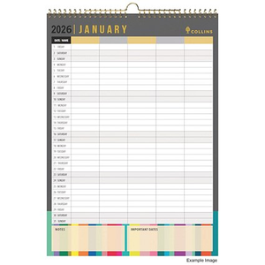 Collins Edge 2026 Wall Calendar, Month To View, A3