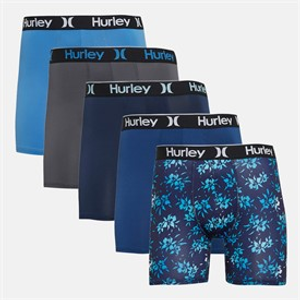 Hurley Mens Regrind Five Pack Boxer Briefs Bright Blue