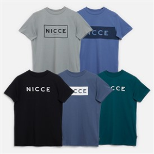 NICCE Boys Dalnet Five Pack T-Shirts Black/Circular Grey/Element Blue/Deep Teal/Indigo