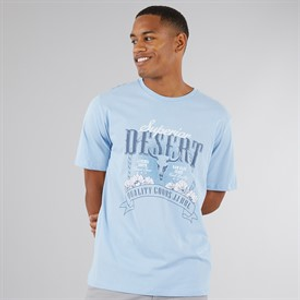 JJ REBEL Mens Garbo T-Shirt Chambray Blue