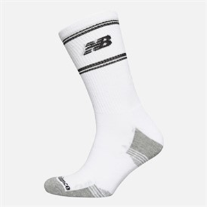 New Balance In Stripe Logo Three Pack Crew Socks White/Black