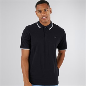 JJ REBEL Mens Zell Short Sleeve Polo Shirt Black