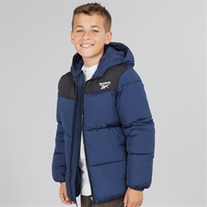 Reebok Junior Boys Padded Hooded Jacket Navy