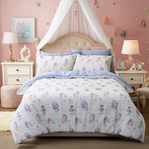 Mermaids in Ocean Cotton Rich Duvet Cover Set