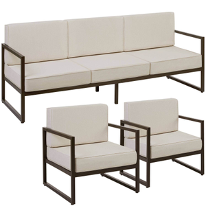 Set lounge da giardino Comosa per 5 persone, imbottitura XXL