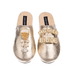 Laines London Gold Softie Slippers With Mother Of The Bride Brooches (XL)