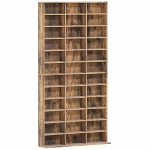 HOMCOM CD Storage Unit with Adjustable Shelves, 102 x 195 cm, Rustic Brown