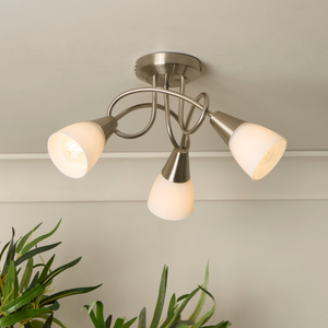 3 Light Satin Silver Ceiling Light
