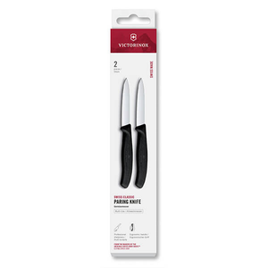 Victorinox Swiss Classic Black 8cm Straight 2 Piece Pointed Tip Paring Knife Box Set