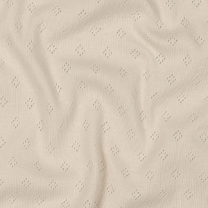 Tissu jersey maille pointelle - Beige