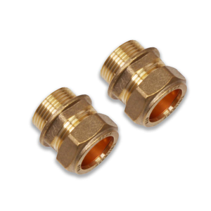 Tap Straight Coupler 15mm Compression to 3/8 inch Male Thread | 2 Pcs