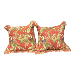 1980s Vintage P Kaufmann Copacabana Monkey Pillows - a Pair