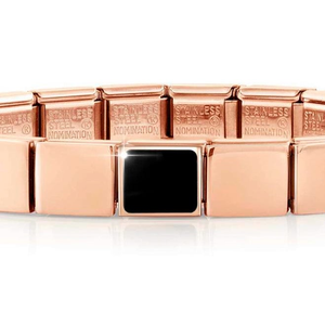 GLAM Rose Gold Black Agate Square Bracelet