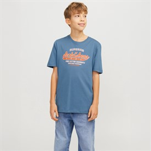 JACK & JONES Boys Logo T-Shirt Oceanview