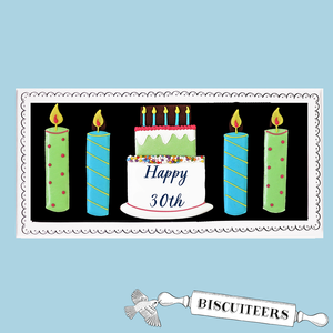 Biscuiteers Hand-Iced Happy 30th Birthday Surprise Biscuits
