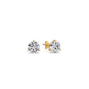 Premium Three-Prong Round Cut Martini Solitaire Stud Earrings [IGI Certified]