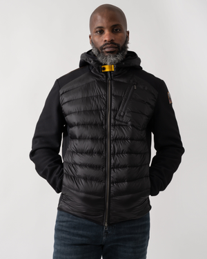 Parajumpers Nolan Mens Fleece/Nylon Hooded Jacket - Black 541