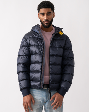 Parajumpers Pharrell Mens Hooded Down Bomber - Blue Navy 316