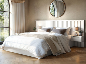 SOLACE+CO Taylor Hotel Ottoman Bed with Side Tables White