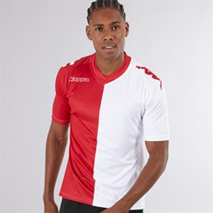 Kappa Mens Wagliar Slim Fit Match Jersey Dark Red/White