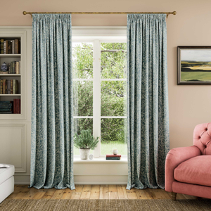 Twilight Ditsy Lined Curtains, Duck Egg