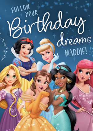Disney Princess Birthday Dreams Card
