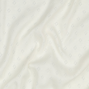 Tissu jersey maille pointelle - Écru