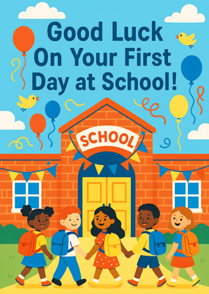 Good Luck On Your First Day At School Card
