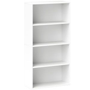 HOMCOM Estantería con 2 Ajustables y Sistema Antivuelco para Oficina Salón o Dormitorio 60x24x115,5 cm Blanco