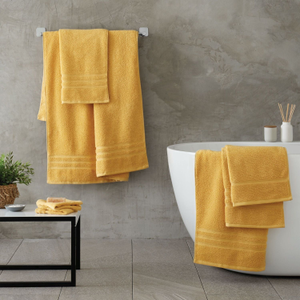 Catherine Lansfield Zero Twist Ochre Cotton Towels