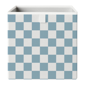 Cube Storage Box -Blue Check